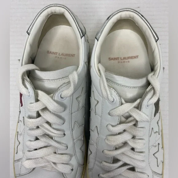 Saint Laurent Court Classic California Leather Sneaker Size 38 Pink Star - Picture 11 of 13